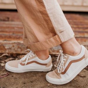 Vans X Madewell Color Block Camel Old Skool Vans Neutral Tan Shoes